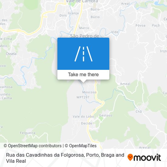 Rua das Cavadinhas da Folgorosa mapa