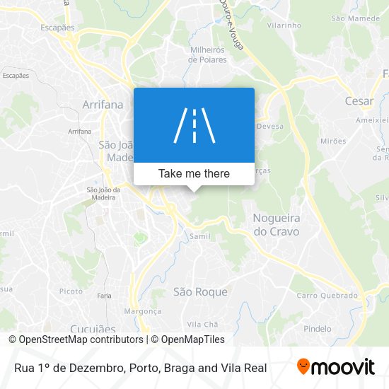 Rua 1º de Dezembro mapa
