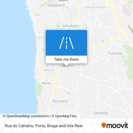 Rua do Calvário mapa