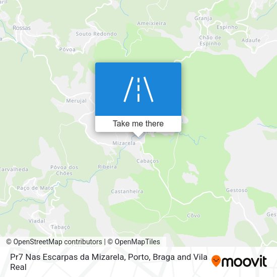 Pr7 Nas Escarpas da Mizarela mapa
