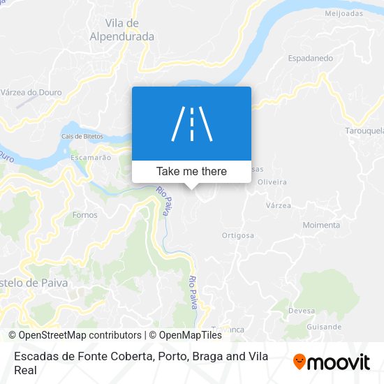 Escadas de Fonte Coberta mapa
