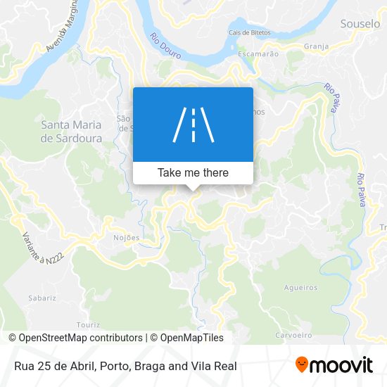 Rua 25 de Abril mapa