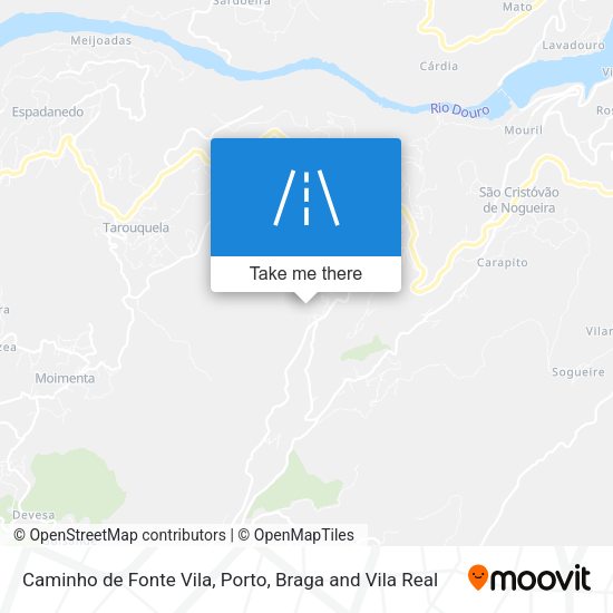Caminho de Fonte Vila mapa
