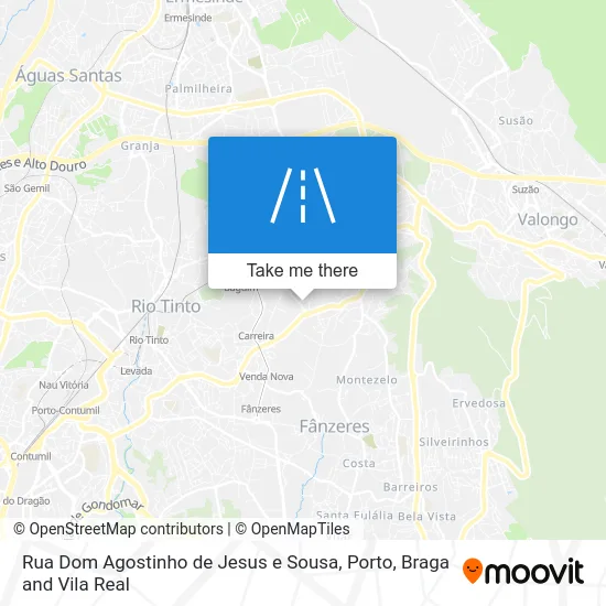 Rua Dom Agostinho de Jesus e Sousa map
