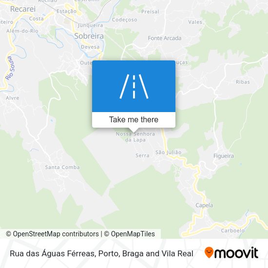 Rua das Águas Férreas mapa
