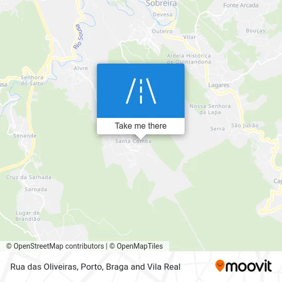 Rua das Oliveiras map