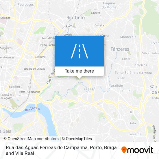 Rua das Águas Férreas de Campanhã mapa