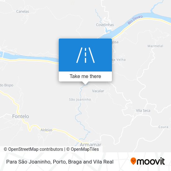 Para São Joaninho mapa
