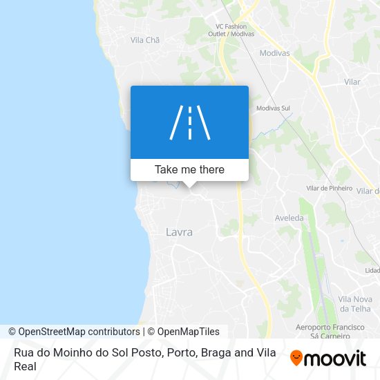 Rua do Moinho do Sol Posto mapa