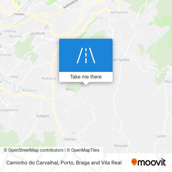 Caminho do Carvalhal mapa