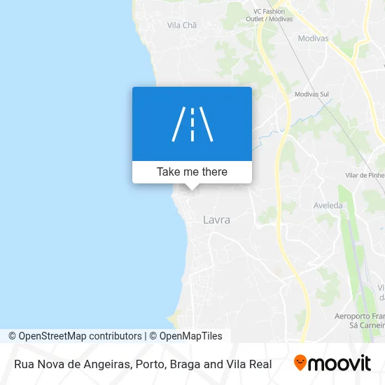 Rua Nova de Angeiras map