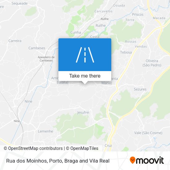 Rua dos Moinhos mapa