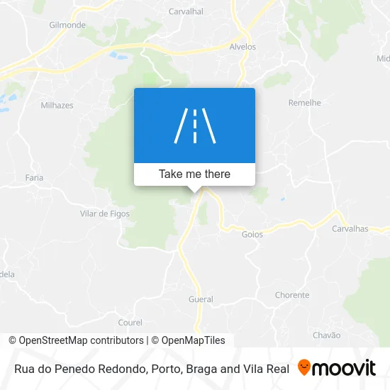 Rua do Penedo Redondo map