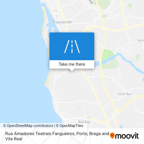 Rua Amadores Teatrais Fangueiros mapa