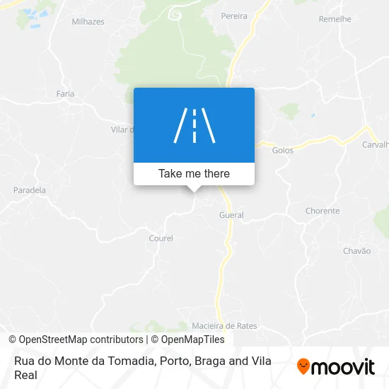 Rua do Monte da Tomadia map