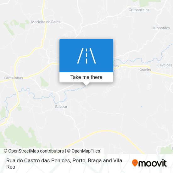Rua do Castro das Penices map