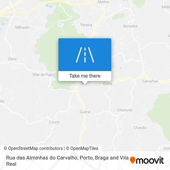 Rua das Alminhas do Carvalho map