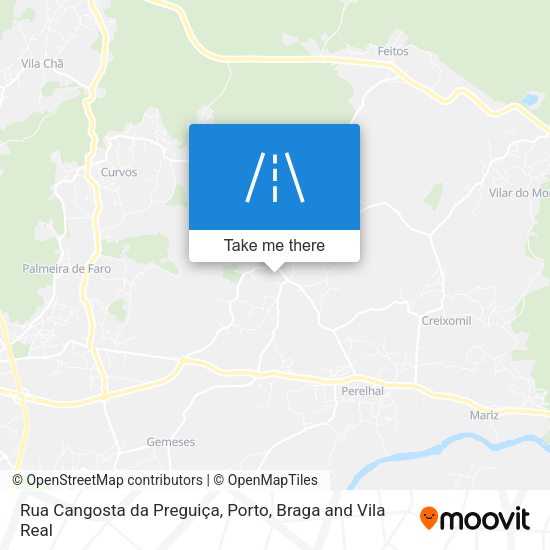 Rua Cangosta da Preguiça mapa