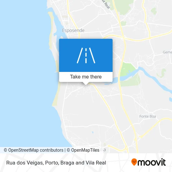 Rua dos Veigas map