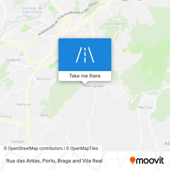Rua das Antas map