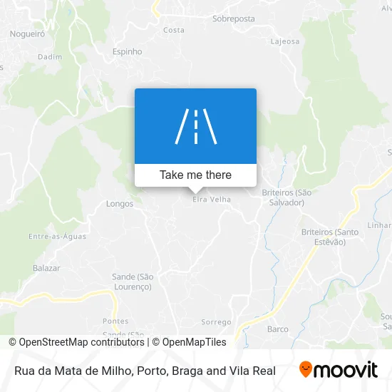 Rua da Mata de Milho map