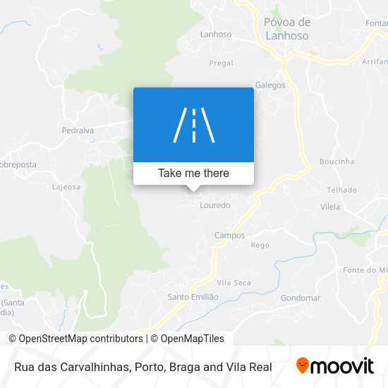 Rua das Carvalhinhas mapa