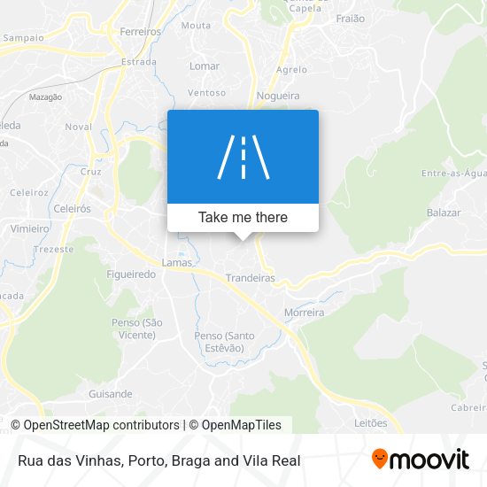 Rua das Vinhas mapa