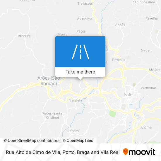 Rua Alto de Cimo de Vila map