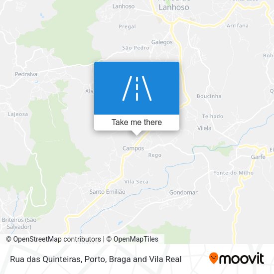 Rua das Quinteiras mapa