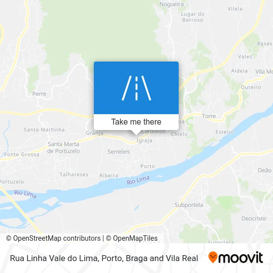 Rua Linha Vale do Lima map