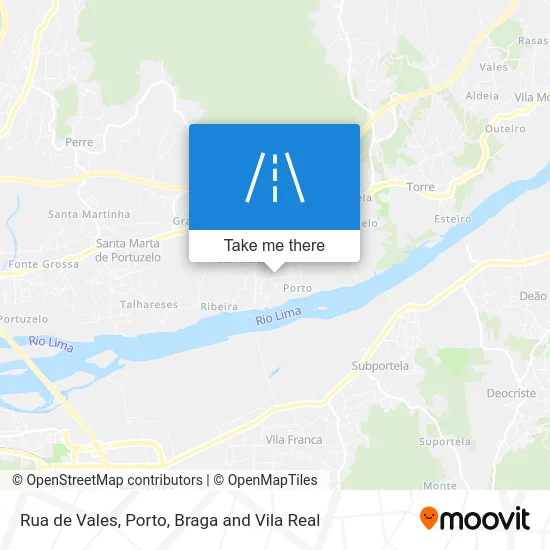 Rua de Vales map