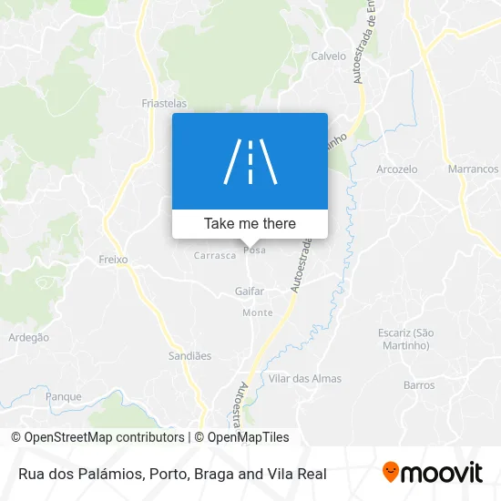 Rua dos Palámios map