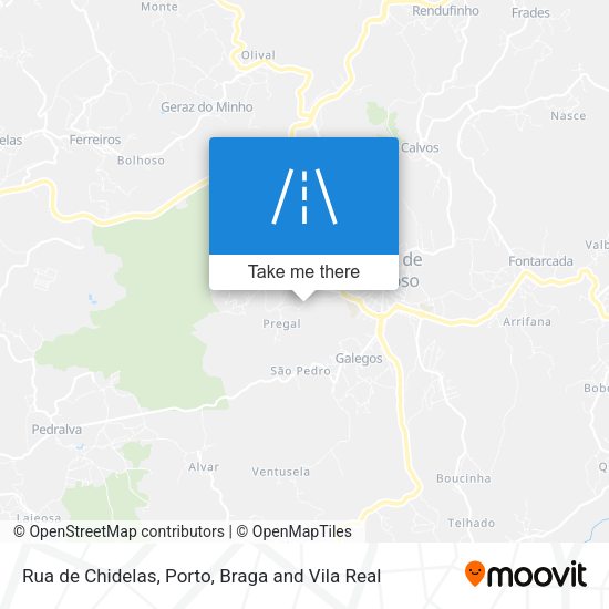 Rua de Chidelas mapa