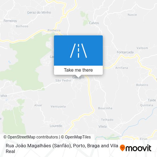 Rua João Magalhães (Sanfão) mapa