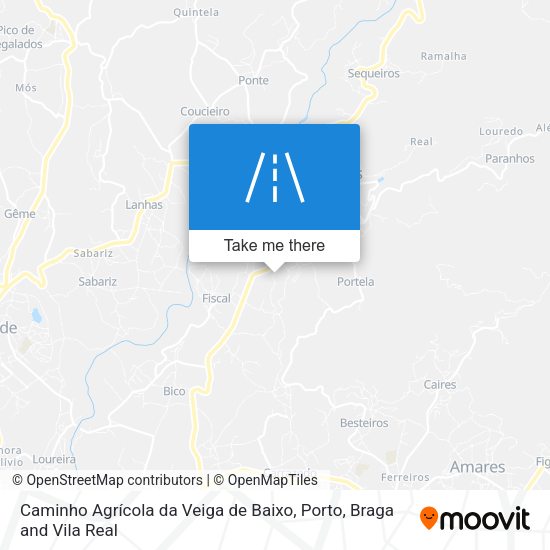 Caminho Agrícola da Veiga de Baixo mapa
