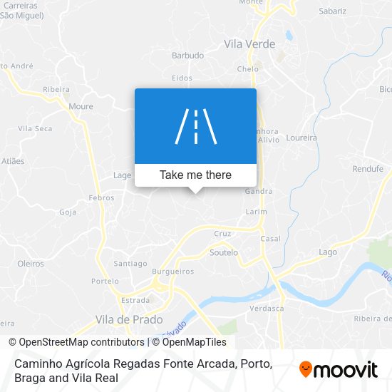 Caminho Agrícola Regadas Fonte Arcada mapa