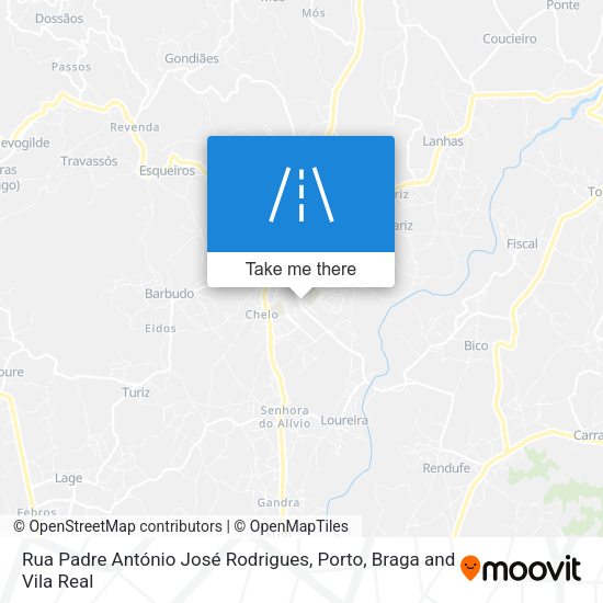 Rua Padre António José Rodrigues mapa
