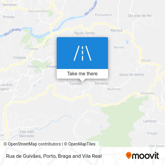 Rua de Guivães mapa