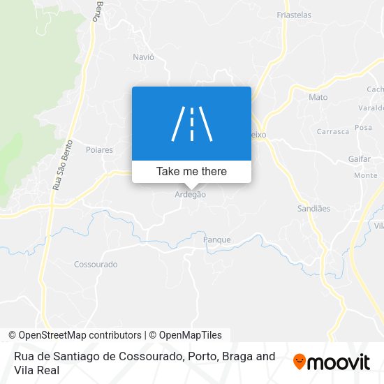 Rua de Santiago de Cossourado mapa