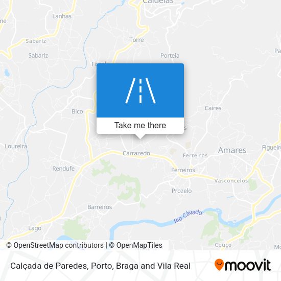 Calçada de Paredes mapa