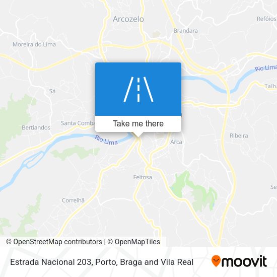 Estrada Nacional 203 mapa