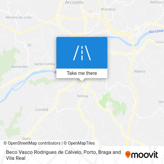 Beco Vasco Rodrigues de Cálvelo mapa