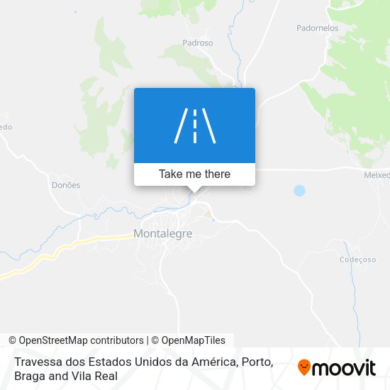 Travessa dos Estados Unidos da América map