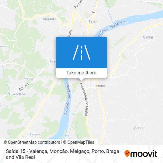 Saída 15 - Valença, Monção, Melgaço map