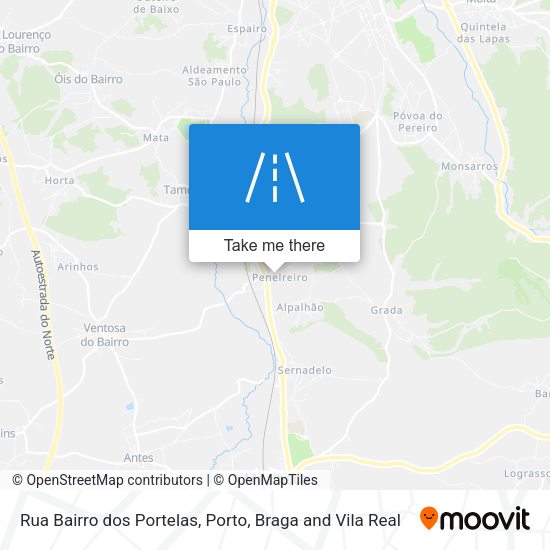 Rua Bairro dos Portelas mapa