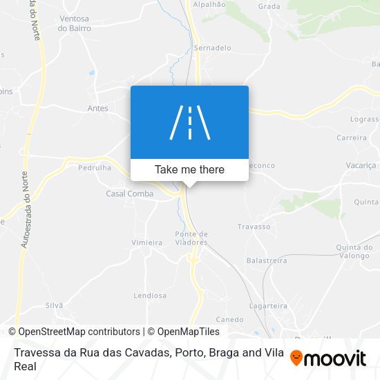 Travessa da Rua das Cavadas mapa