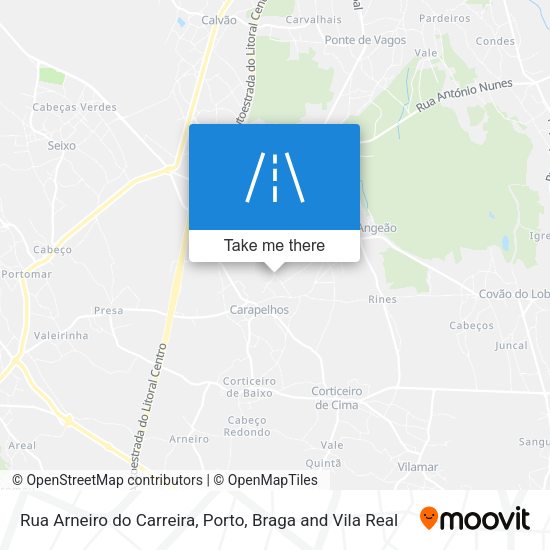 Rua Arneiro do Carreira mapa