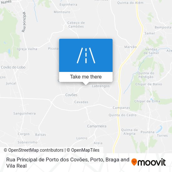 Rua Principal de Porto dos Covões map