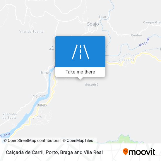 Calçada de Carril mapa