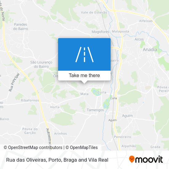 Rua das Oliveiras mapa